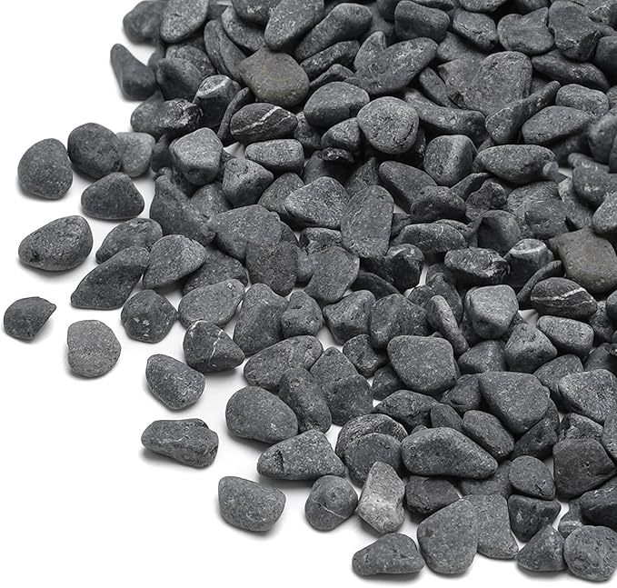 Mr. Fireglass Natural Decorative Gray Bean Pebbles, 1/5" Gravel Size River Rocks for Plants, Garden, Landscaping, Aquariums and Outdoor Decor (5-lb Bag)