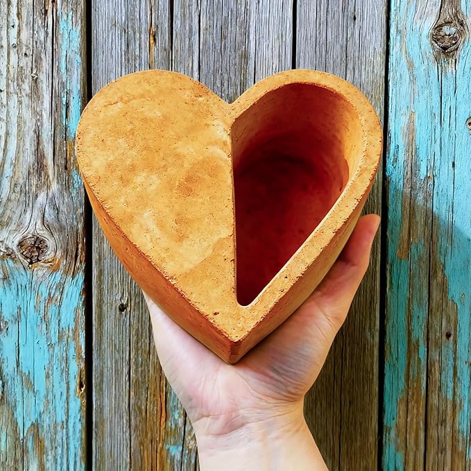 Wehous Large Heart Shape Silicone Planter Molds, Unique Heart Container Casting Mold for Epoxy Resin Concrete Cement, Big Storage Bowl Candle Holder Plant Pot Mold DIY Valentine'S Day Art Crafts Decor