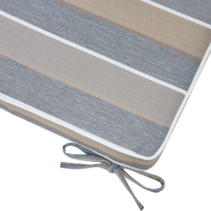 FUNHOME Outdoor Chair Cushions 18"x18"x2.5" Set of 2,Water Resistant Patio Chair Cushion with Zipper&Ties,18x18 Inch Replacement Square Seat Cushion for Garden Chairs(Gray Stripe)