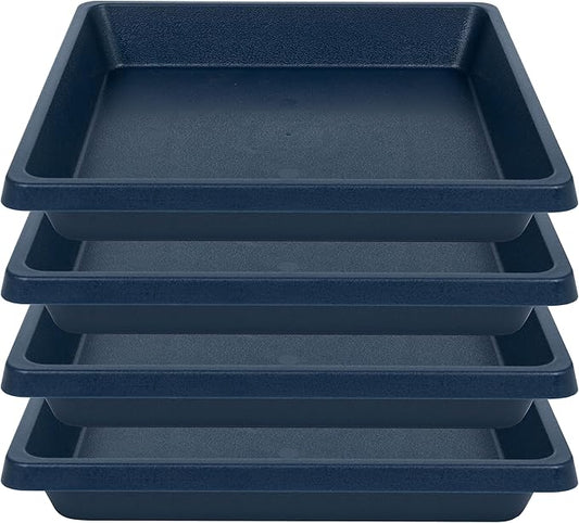 Plant Saucer 12 Inch Square 4 Pack, Plastic Plant Drip Trays, Plant Saucers for Indoors and Outdoors, Flower Pot Saucers, Saucers for Potted Plants, Planter Saucer, Plant Water Catcher Trays for Pots