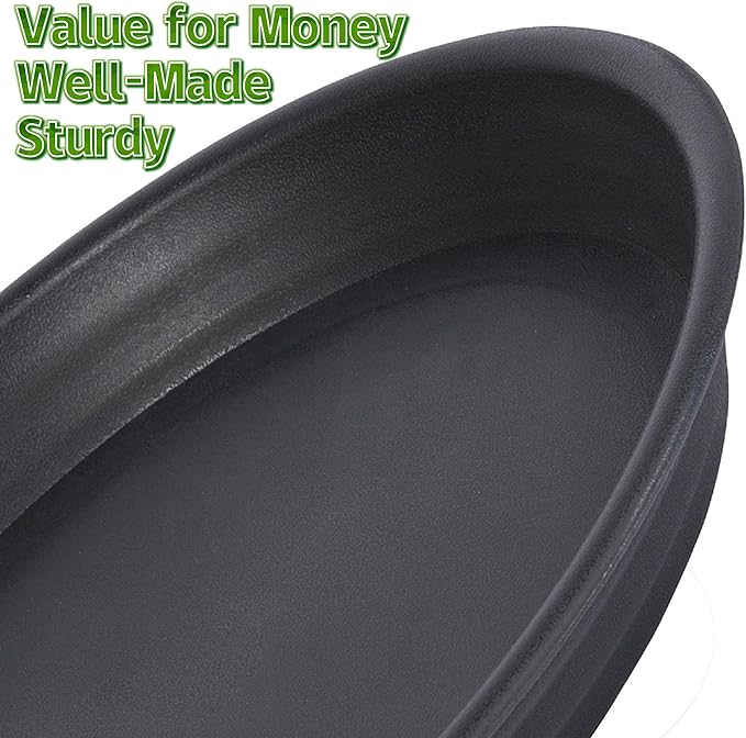 Plant Saucer Pot Tray 4 6 8 10 12 14 16 18 inch, 6 Packs Plastic Flower Planter Saucers and Drip Trays for Indoors Outdoors, Heavy Durable Plant Plate Water Catcher (6 inch, Black)