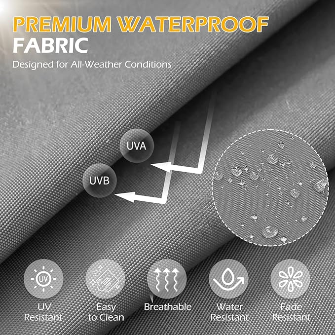 HOMREST Replacement Cushions for Outdoor Furniture, 25x25 Inch 14-Piece Patio Furniture Cushions, Waterproof Fade Resistant Non-Slip Cushion Set for 6-Seat Rattan Wicker Conversation Sets, Dark Gray