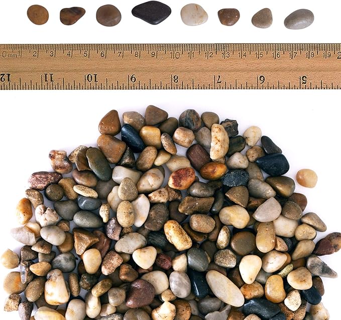5 lbs Approx. 430 River Rocks Stones for Plants Pebbles for Indoor Plants | Aquarium Fish Tank Rocks | Polished Decorative Rocks for Vases (0.3-0.6 Inches)