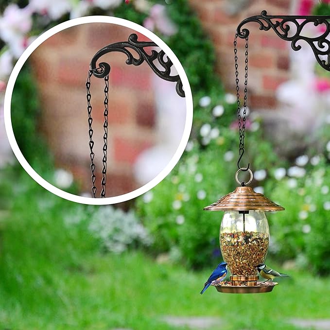 garini 26 Inch Hanging Basket Chain with Hooks, Black Hanging Chain for Hanging Bird Feeders, Billboards, Chalkboards, Basket, Planters, Lanterns, Wind Chimes and Decorative, 4 Pack