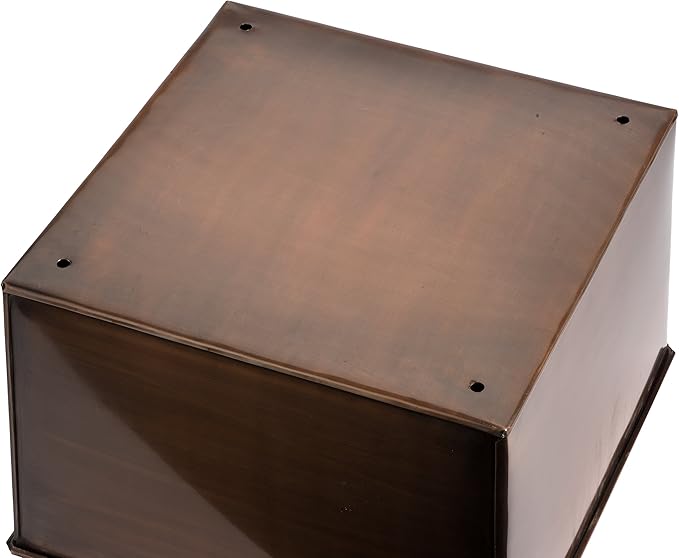 H Potter Tall Copper Planter 33 Inch Indoor Outdoor – Antique Copper Stainless Steel Floor Planter with Insert, Drainage & Drip Tray – Large Entryway Patio Porch Flower Pot