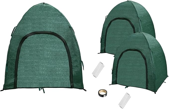 Winter Plant Covers for Snow and Ice Protection Shrub Cover Freeze Protection Plant Tent Protect Outdoor Plant and Potted Plant from Snow Frost Sun and Animal with Zipper Door 22*22*22 (2Packs)