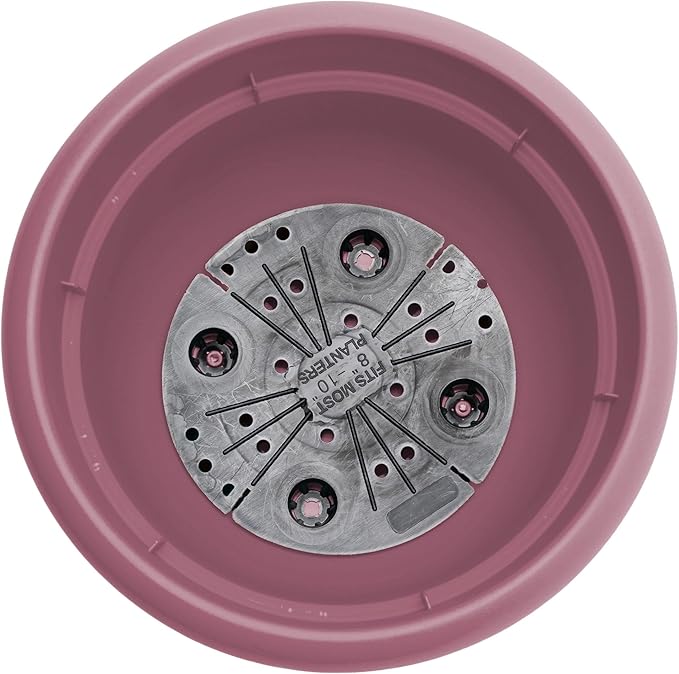 Bloem Ariana 6" Dusty Rose Round Self-Watering Resin Planter Pot - Rolled Rim Indoor and Outdoor Gardening Planter