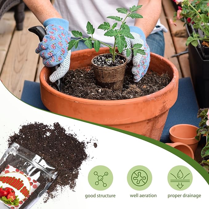 Organic Vegetable Soil Mix 4qt, Indoor Plants Potting Mix for All Potted Vegetable Like Tomatoes Lettuce Bell Peppers, Grow Healthy houseplants Indoors