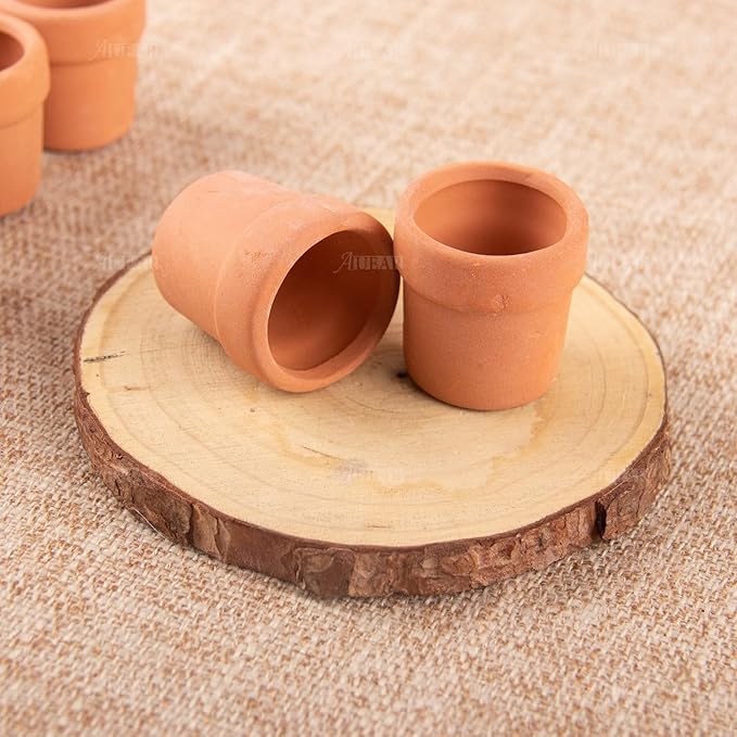 AUEAR, 10 Pack Mini Terracotta Pots Fairy Garden Clay Small Flower Pot for Indoor Outdoor Crafts 1.2"x1.2"