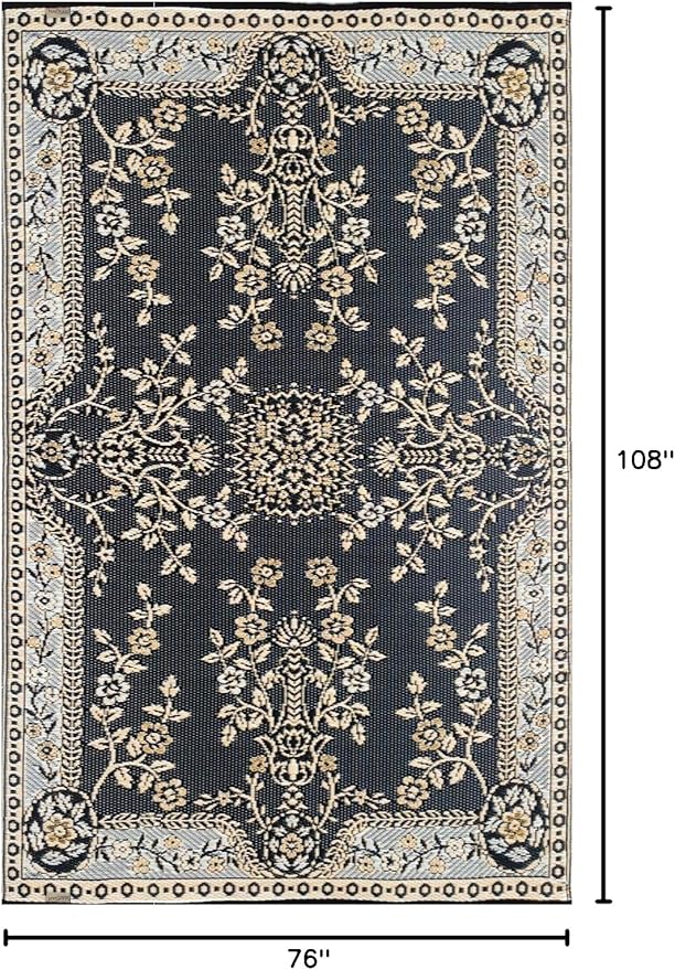 Mad Mats Garland Indoor/Outdoor Floor Mat (6' x 9', Black Tan)