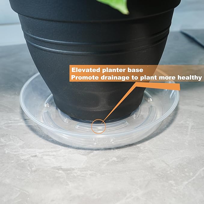10 Packs Plant Saucer Pot Tray, 6 8 10 inch Clear Flower Planter Saucers and Drip Trays, Plastic Flower Planter Saucers for Indoors Outdoors, Heavy Durable Plant Plate Water Catcher