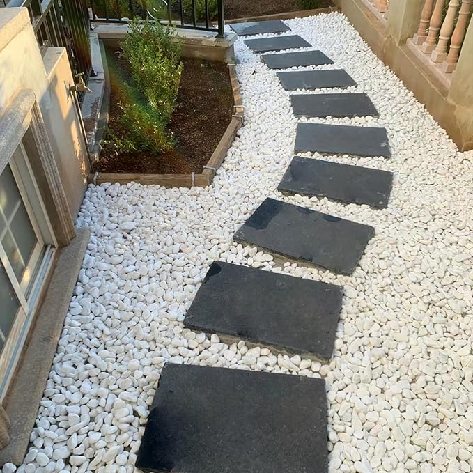 20 lbs White Stones for Landscaping, 1-2 Inch Pebbles Decorative River Rocks for Plants Indoor, Vases, Aquariums Gravel, Crafting and Garden