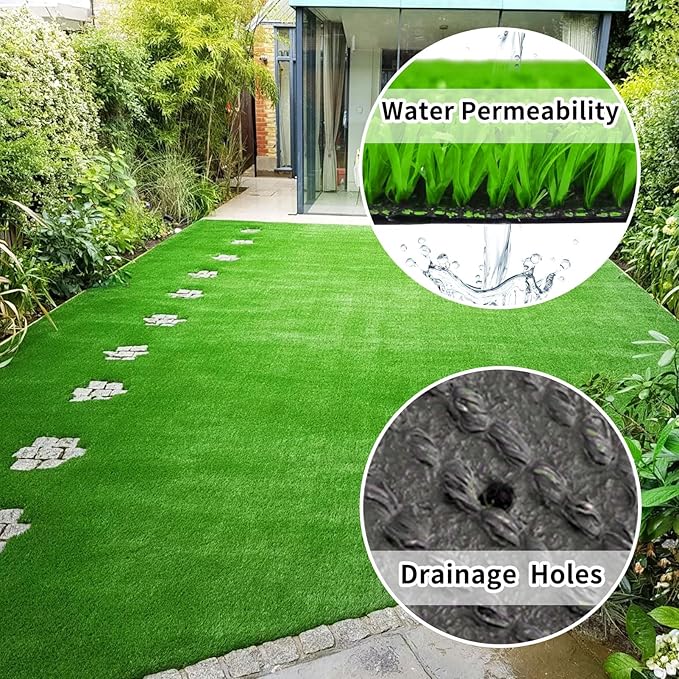 LVBAO Artificial Grass Turf Rug Fake Grass Mat Reusable Dog Pee Pads Potty Training Rug 5x8ft Turf Carpet Door Mat for Dogs Pets Garden Lawn Landscape Balcony