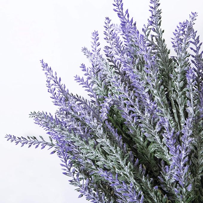 CATTREE Artificial Lavender Flowers, 6 Pack Fake Flower Bouquet Plastic Plants Home Bridal Wedding Office Garden Balcony Indoor Outdoor DIY Centerpieces Arrangements Craft Decoration Purple - 6 pcs