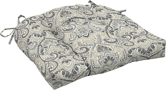 Arden Indoor/Outdoor Rocking Chair Or Wicker Chair Cushion, 20 x 18, Water Repellent, Rain Proof, Fade Resistant Cushion for Rocking Or Rounded Back Chair Neutral Aurora Damask