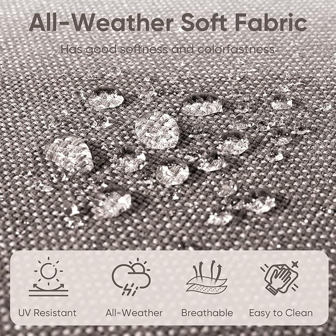 Outdoor Wicker Chair Cushions 2 Packs - Outside High Back Thick Water-Resistant Cushion 22x24 with Zipper Cover for Patio Glider Rocking Chairs Loveseat Couch – Grey/Buckle