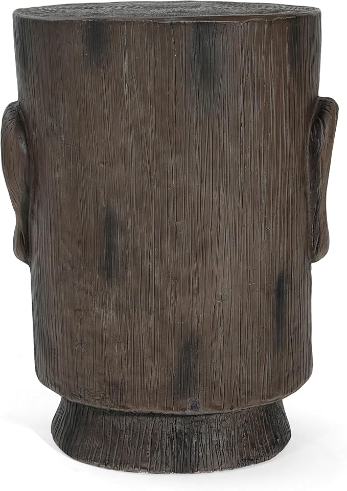 14.1" Side Table,Easter Island Moai Statue Pedestal End Table Stool,for Home Patio Deck Sunroom Garden Balcony Yard Lawn,Light Grey