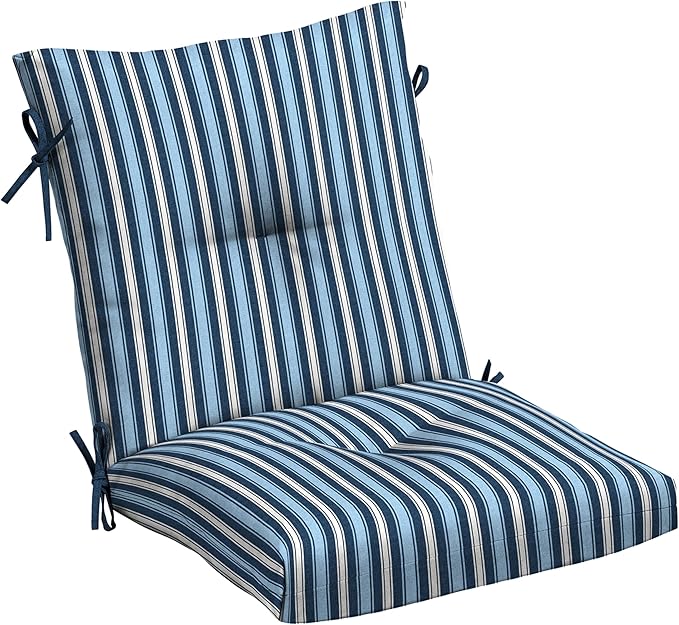 Arden Plush Modern Tufted Polyfill Dining Chair Cushion, 21 x 40, Arden x Alexandra Kay Collection, Water Repellent, Fade Resistant, Striped for The Heart