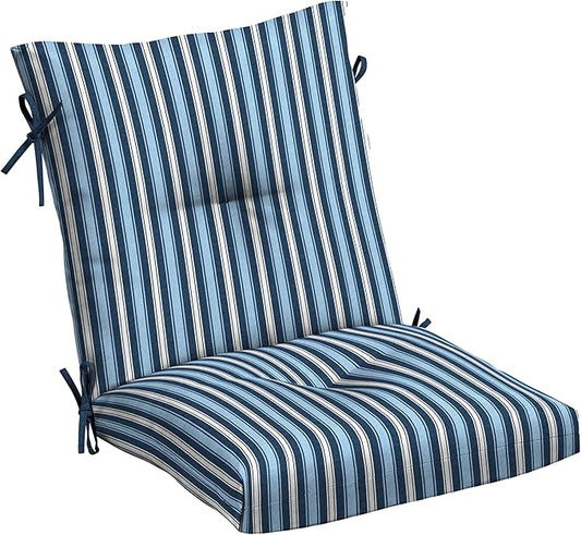 Arden Plush Modern Tufted Polyfill Dining Chair Cushion, 21 x 40, Arden x Alexandra Kay Collection, Water Repellent, Fade Resistant, Striped for The Heart