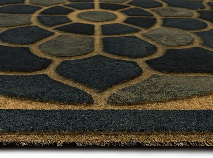 Mohawk Home Stoney Medallion Casual Ornamental Denim Blue 2' X 4' Door Mat Perfect for Porch, Garage