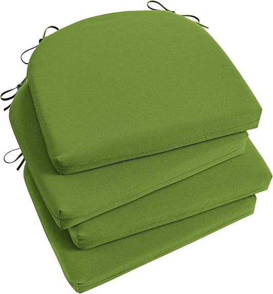 Basic Beyond Outdoor Chair Cushions Set of 4, Outdoor Cushions for Patio Furniture, Water Resistant Patio Chair Cushions with 2 Ties, 17x16x2, Grass Green