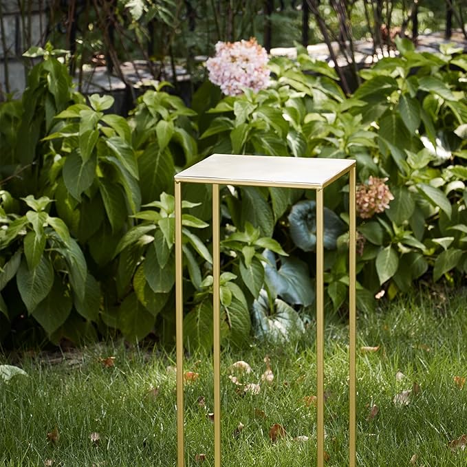 Pack of 2 Already Installed Gold Plant Stand indoor stable steel frame Flower Stands drink table for party wedding Centrepieces Living Room Patio Garden (Gold)