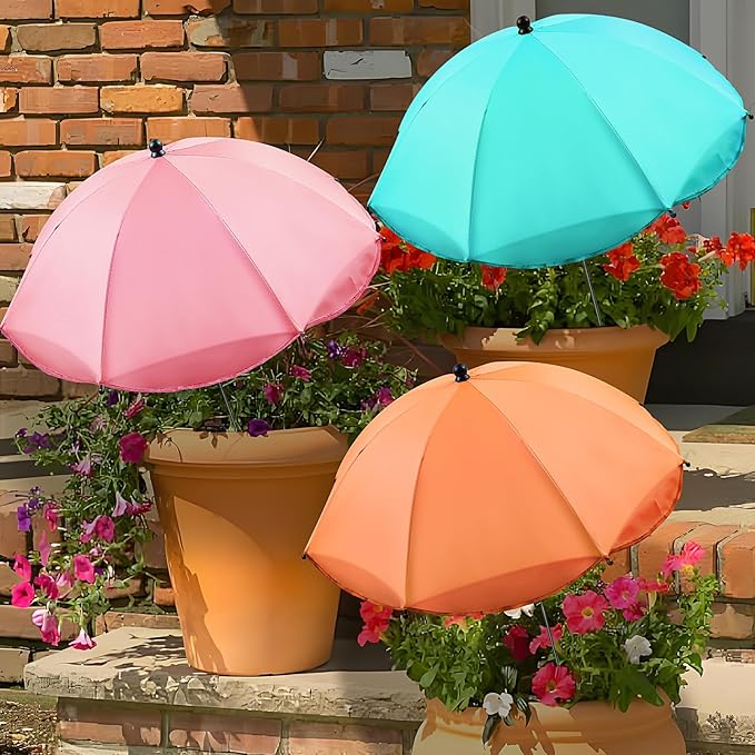 Upgraded Plant Umbrellas for Outdoor Plants 50in Higher 26in Larger Adjustable Angles Plant Shade Umbrella Sturdy Garden Shade Cover Sun Protection Umbrella for Potted Plants Garden Bed Flower Pot