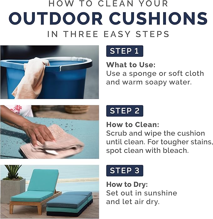 Arden Outdoor Wicker Settee Cushion, 41.5 x 18, Rain-Proof, Fade Resistant Lake Blue Leala