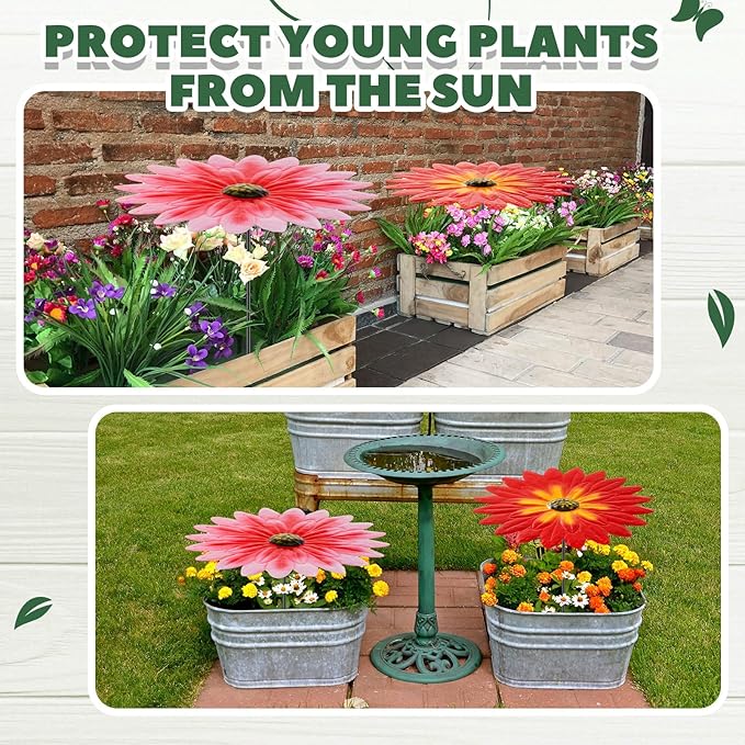 2 Pack Metal Plant Umbrellas for Outdoor Small Plants Shade Cover 12 in Metal Garden Shade Disk Outdoor Garden Umbrella for Potted Live Decor