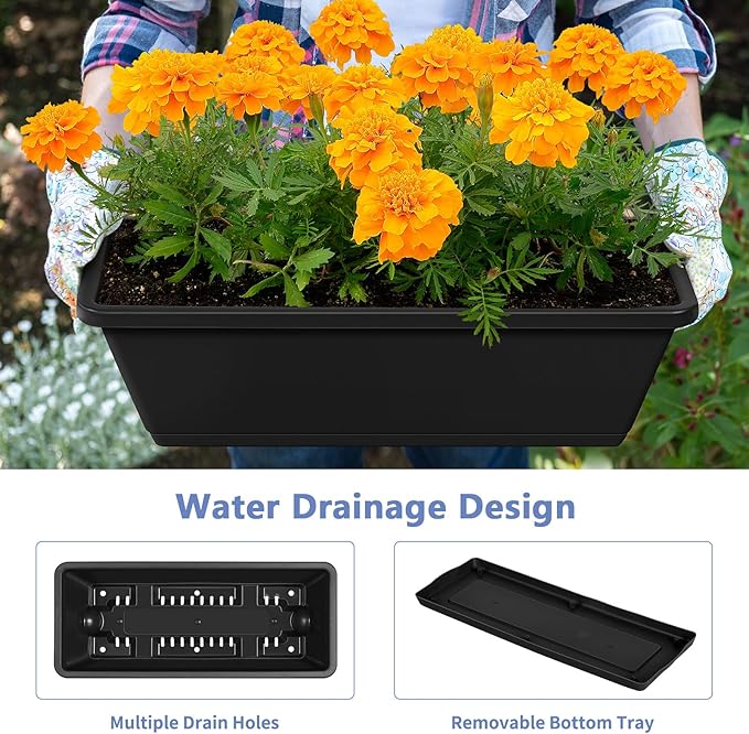 Raised Garden Beds Outdoor with 6 Garden Planter Boxes Freestanding Vertical Raised Bed for Gardening with Legs, Elevated Herb Garden Planter with Water Drainage for Patio, Balcony, Backyard, Black