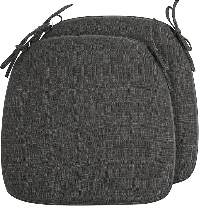 Outdoor Chair Cushions Set of 2,Patio Seat Cushion 17"x16"x2",U-Shaped Dining Chair Cushion 17 by 16 Inch,Water Resistant,Fade-Resistant Chair Pads for Kitchen Garden Furniture(Charcoal Gray)
