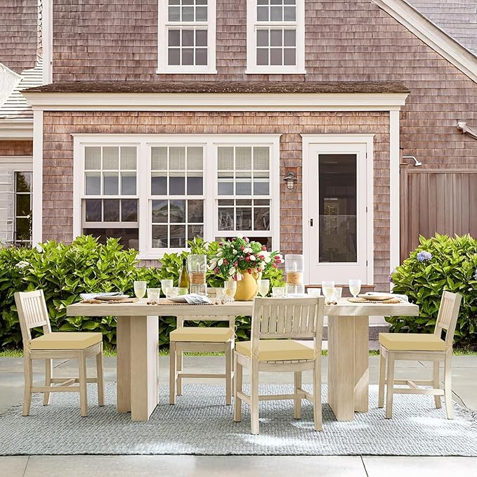 Basic Beyond Outdoor Chair Cushions Set of 2, Square Corner Outdoor Cushions for Patio Furniture, Water Resistant Patio Chair Cushions with 2 Ties, 18.5x16x3, Khaki