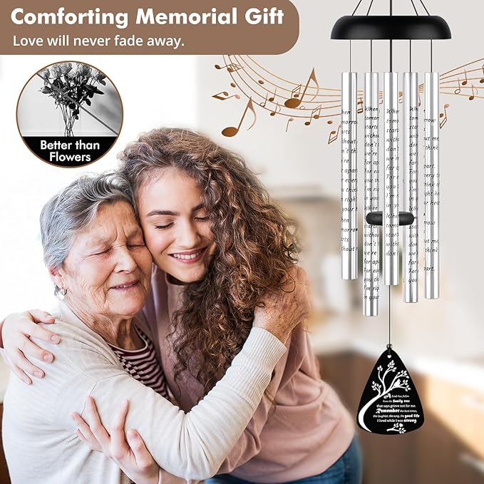 Fabuday Memorial Gifts Wind Chimes - Sympathy Gift for Loss of Dad Mother, Windchimes in Memory of a Loved One for Bereavement Condolence Grief Funeral Condolences Remembrance Grieving, Cardinal