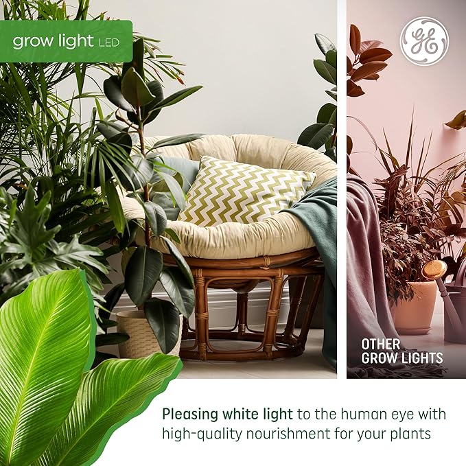 GE Grow Lights for Indoor Plants, BR30 Indoor Floodlight, LED Light Bulbs for Seeds and Greens, Balanced Light Spectrum, 25,000 Hours Lifespan, 16 PPF, 4 Pack (Packaging May Vary)