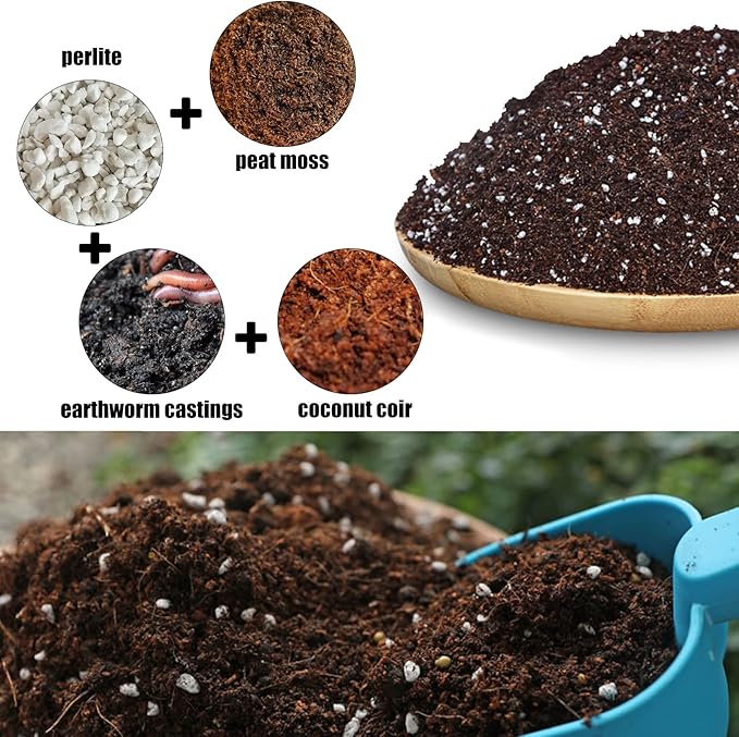 Organic Potting Soil Mix 10qt for All Indoor & Outdoor Small Containers Including Herbs, Vegetables, and Flowers