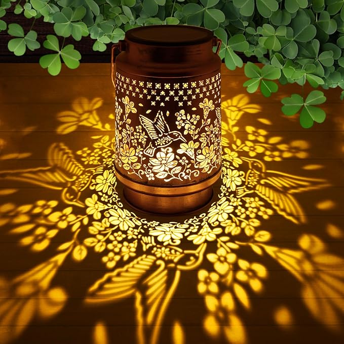 Solar Lanterns Outdoor Waterproof, Hummingbird Hanging Solar Lanterns Birthday Gifts for Women Mom Grandma, Garden Decor for Patio Yard Lawn Backyard Porch
