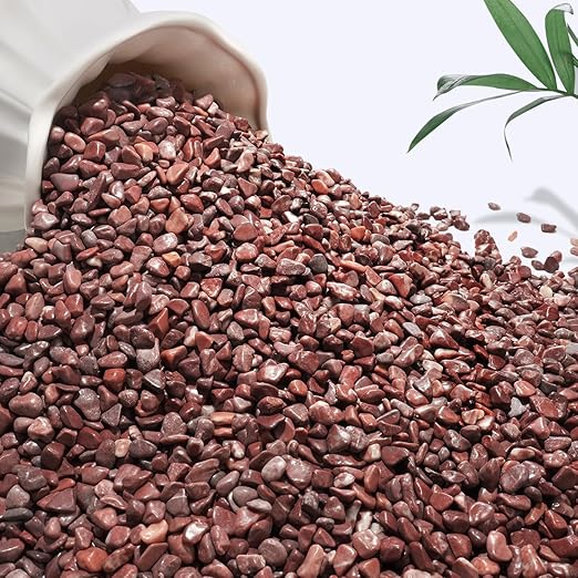 NUPICK 12 lbs Pebbles for Indoor Plants, 1/5 Inch Pea Gravel for Fish Tank, Polished Decorative Rocks for Succulent, Natural River Stones for Vases, Cactus, Landscaping, Bird Bath, Aquarium, Red