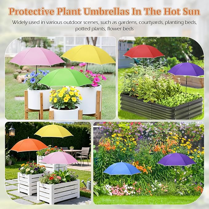 Plant Umbrellas for Outdoor Plants, Garden Umbrella Shade for Potted Plants and Garden Beds, Provide Shade to ‌Defend Plants From Blazing Sun