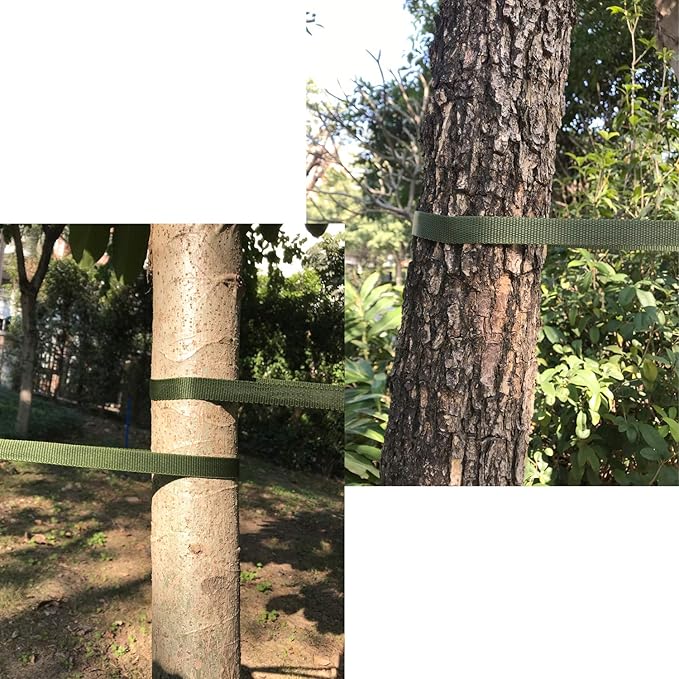 Tree Tie Straps 50 Feet x 3/4 inch Tree Support Straps for Staking and Guying Young Trees Straight and Storm Protection Nylon Plant Tie Rope for Support, Straightening