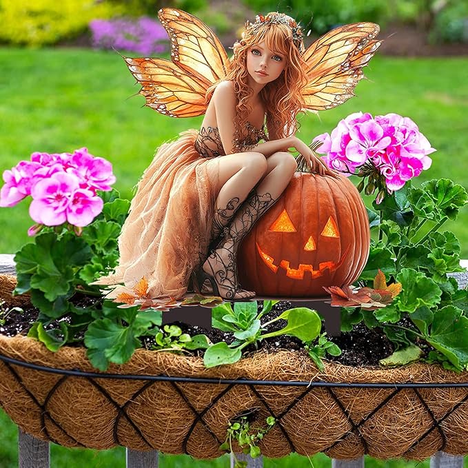 Pumpkin Elf-3: Bohemian Fairy Flower Pot Decor - Planter Pots Decor for Home or Garden