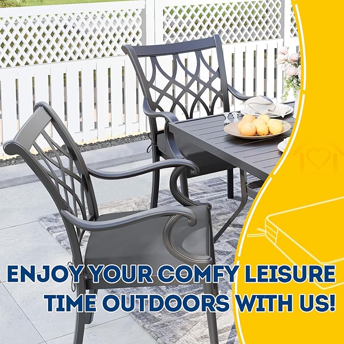 AAAAAcessories Outdoor Seat Cushions for Chairs, Waterproof, Fade-Resistant, 20" x 18" x 3", Patio Furniture Replacement Cushions, Set of 2, Dark Gray