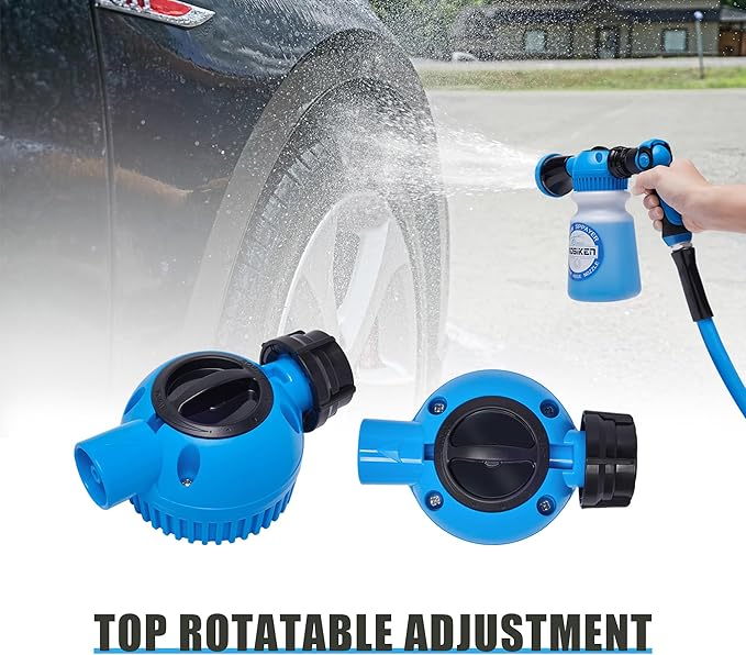 Foam Gun Car Wash Sprayer with Washing Sponge & Absorbent Towel, Foam Cannon Car Washing Kit, 1/2” Connector for Garden Hose, for Car/Garden Cleaning (BLUE)