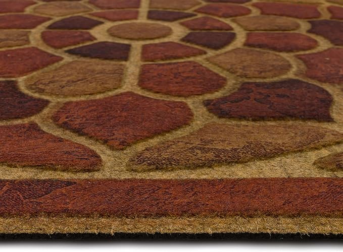 Mohawk Home Stoney Medallion Casual Ornamental Clay 2' X 4' Door Mat Perfect for Porch, Garage