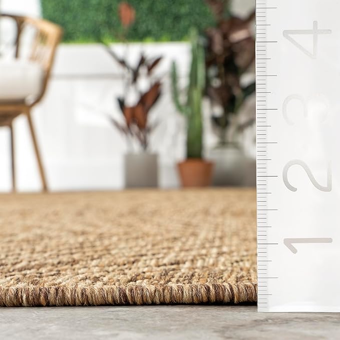 Nuloom Ranya Light Brown/Ivory, 2' x 10', Tribal Geometric, Soft and Cozy, High Traffic, Stain Resistant, Easy Clean, Durable Runner for Indoor/Outdoor Patio, Deck, Porch, Garden, Courtyard