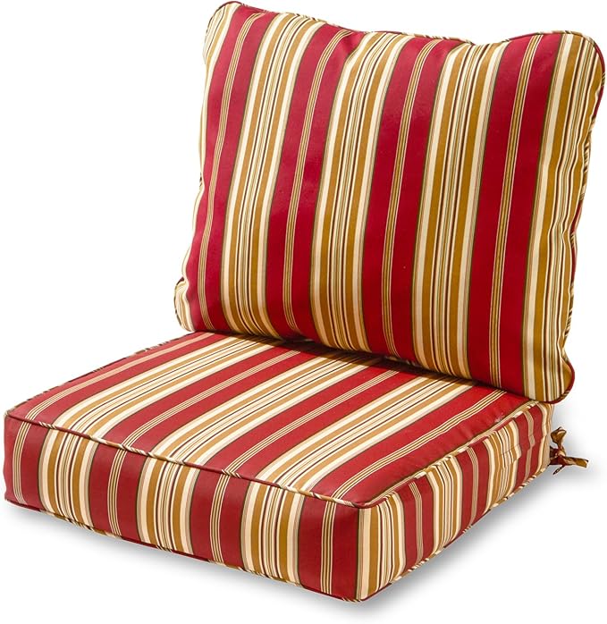 Tuscan Stripe Outdoor 2-piece Deep Seat Cushion Set
