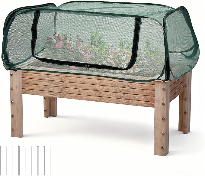 Garden Cover for Raised Beds 45“ x 22” x 16" Pop-Up Mesh Plant Garden Bed Cover For Vegetables, Seedlings, Fruits, Frost Protection, Outdoor Gardening Bird and Animal Barrier Greenhouse Cover