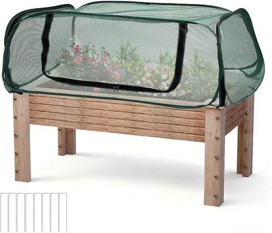Garden Cover for Raised Beds 45“ x 22” x 16" Pop-Up Mesh Plant Garden Bed Cover For Vegetables, Seedlings, Fruits, Frost Protection, Outdoor Gardening Bird and Animal Barrier Greenhouse Cover