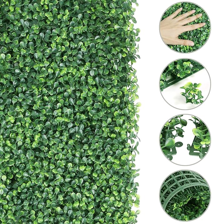 Yaheetech Grass Wall Panels 12PCS 20x20 Artificial Boxwood Panels, Topiary Hedge Plant, Privacy Hedge Screen, UV Protected Decor Faux Greenery Wall for Outdoor & Indoor Garden Fence Backyard, Green