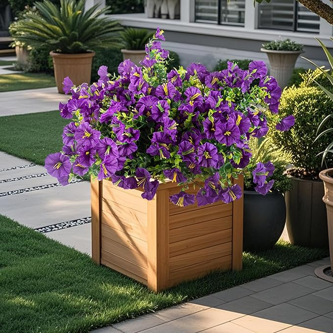 Christmas Artificial Mums 12 Bundles Purple Bulk Fake Flowers Faux Planters Real Touch Stems for Outdoors Fall Silk Flower UV Resistant Urn Filler Front Porch Thanksgiving Decorations for Home Garden
