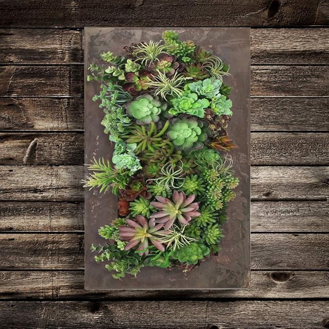 Modern Home Living Wall Galvanized Steel/Zinc Succulent Planter, Wall Mounted Garden Pocket Planter (18 Pocket, Rust Zinc)